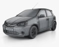 Toyota Etios Liva 2016 3d model wire render