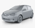 Toyota Etios Liva 2016 3d model clay render