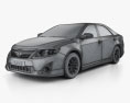 Toyota Camry hybrid 2014 3d model wire render