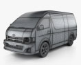 Toyota HiAce Super Long Wheel Base з детальним інтер'єром 2014 3D модель wire render