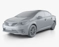 Toyota Avensis with HQ interior 2015 3d model clay render