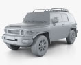 Toyota FJ Cruiser with HQ interior 2014 3d model clay render