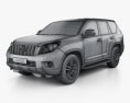 Toyota Land Cruiser Prado (J150) 5-door with HQ interior 2016 3d model wire render