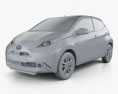 Toyota Aygo 5 puertas 2014 Modelo 3D clay render