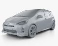 Toyota Aqua Fun 2014 3d model clay render