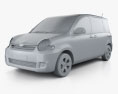 Toyota Sienta 2014 3d model clay render