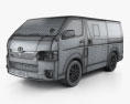 Toyota HiAce LWB Combi 2014 Modello 3D wire render