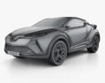 Toyota C-HR Concept 2017 3d model wire render