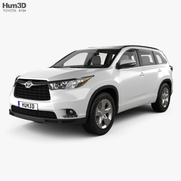 Toyota Highlander mit Innenraum 2014 3D-Modell