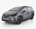 Toyota Prius Plus 2017 3d model wire render