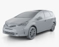 Toyota Prius Plus 2017 3d model clay render