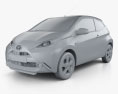 Toyota Aygo 3 puertas 2014 Modelo 3D clay render