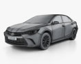 Toyota Camry XLE 2017 3D模型 wire render