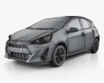 Toyota Prius C 2018 3D модель wire render