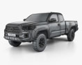 Toyota Tacoma Access Cab Long bed TRD Off-Road 2017 3d model wire render