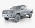 Toyota Tacoma Access Cab Long bed TRD Off-Road 2017 3d model clay render