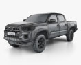 Toyota Tacoma 더블캡 Short bed 2017 3D 모델  wire render