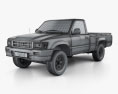 Toyota Hilux Single Cab 1997 3D 모델  wire render
