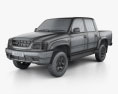 Toyota Hilux 더블캡 2005 3D 모델  wire render