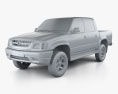 Toyota Hilux Cabina Doble 2001 Modelo 3D clay render