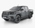 Toyota Hilux Double Cab Revo 2018 3d model wire render