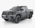Toyota Hilux Extra Cab SR 2018 3d model wire render