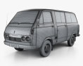 Toyota Hiace Passenger Van 1967 3d model wire render