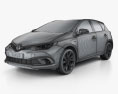 Toyota Auris hatchback hybrid 2018 3d model wire render