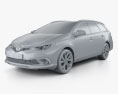 Toyota Auris Touring Sports hybrid 2018 3d model clay render