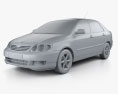 Toyota Corolla sedan 2007 3d model clay render