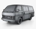 Toyota Hiace Passenger Van 1982 3d model wire render