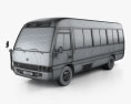 Toyota Coaster with HQ interior 2014 3d model wire render