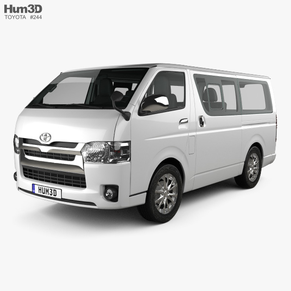 Toyota Hiace LWB Combi HQインテリアと 2013 3Dモデル
