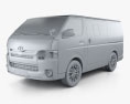 Toyota Hiace LWB Combi con interior 2013 Modelo 3D clay render