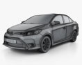 Toyota Yaris SE plus Sport sedan 2017 3d model wire render