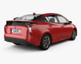 Toyota Prius 2018 3d model back view