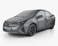 Toyota Prius 2018 3d model wire render