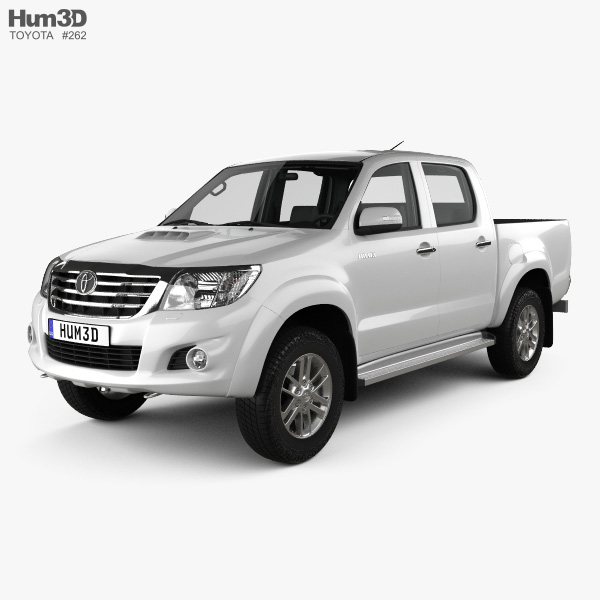 Toyota Hilux Double Cab with HQ interior 2018 3D model