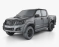 Toyota Hilux Double Cab with HQ interior 2014 3d model wire render