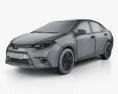 Toyota Corolla LE Eco (US) with HQ interior 2017 3d model wire render