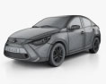 Toyota Yaris (CA) sedan 2018 3d model wire render