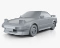 Toyota MR2 1984 3D-Modell clay render