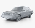 Toyota Crown 1995 3d model clay render