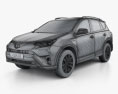 Toyota RAV4 hybrid with HQ interior 2019 3d model wire render