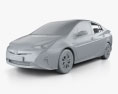 Toyota Prius Iconic 2018 3d model clay render