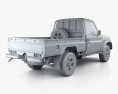 Toyota Land Cruiser Single Cab Pickup with HQ interior 2014 3d model