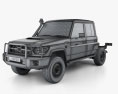 Toyota Land Cruiser (VDJ79R) Double Cab Chassis 2016 3d model wire render