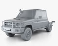 Toyota Land Cruiser (VDJ79R) Double Cab Chassis 2016 3d model clay render