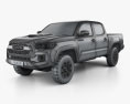 Toyota Tacoma 더블캡 TRD Pro 2020 3D 모델  wire render