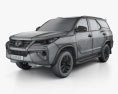 Toyota Fortuner з детальним інтер'єром 2019 3D модель wire render